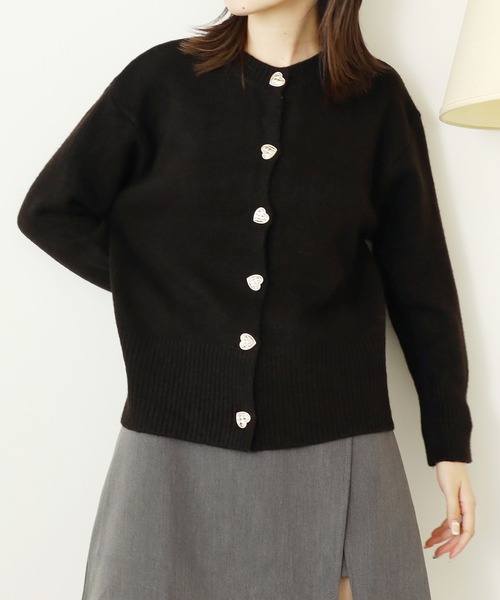 ROOP TOKYO カーディガン ハートボタン カラフルニット