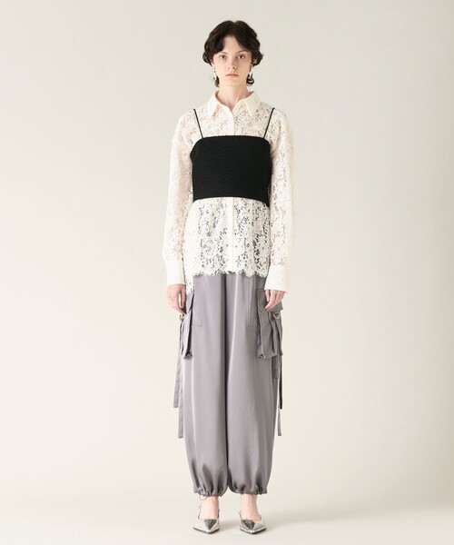 ベスト ジレ ニットライクレースビスチェ レディース GRACE CONTINENTAL ベスト ジレ ニットライクレースビスチェ