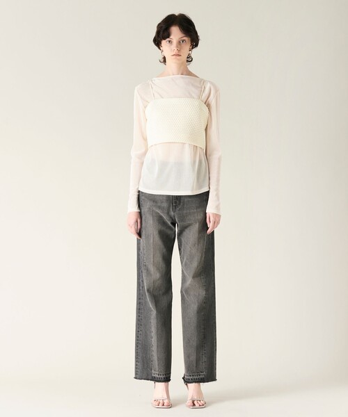 GRACE CONTINENTAL ベスト ジレ ニットライクレースビスチェ