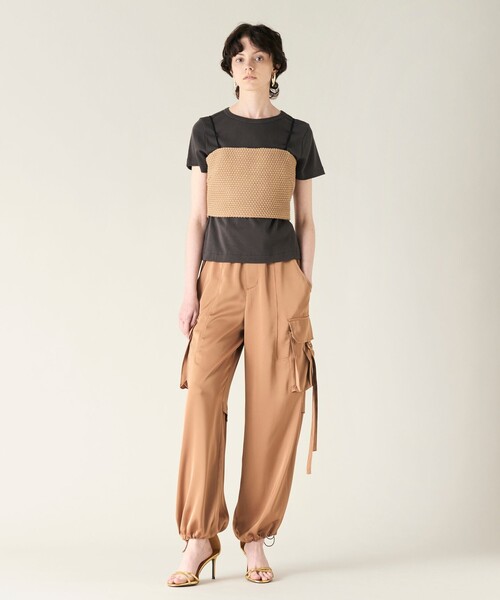 ベスト ジレ ニットライクレースビスチェ レディース GRACE CONTINENTAL ベスト ジレ ニットライクレースビスチェ