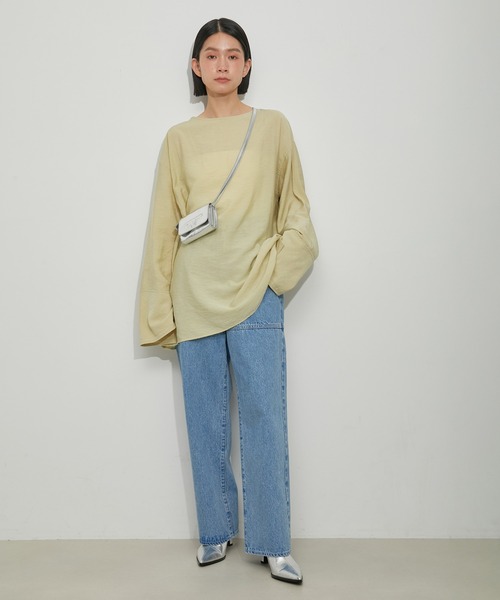 ADAM ET ROPE' ブラウス シャツ 2WAYリネンロンTEEブラウス