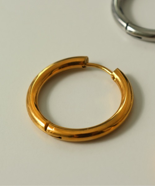 ORLEAN ピアス 金属アレルギー対応 メタルフープピアス 25mm