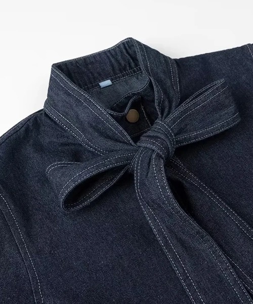 ブラウス シャツ bow collar denim blouse レディース SUWDEE ブラウス シャツ bow collar denim blouse レディース