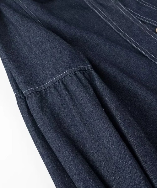 SUWDEE ブラウス シャツ bow collar denim blouse レディース