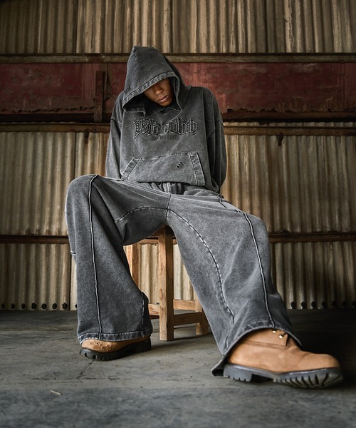 ANDER HUNK パーカー Damage Overdyed Parker/ダメージオーバー