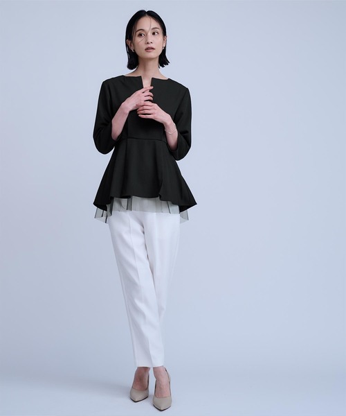 ur's キーネックチュールティアードトップス ur's tシャツ キーネックチュールティアードトップス レディース