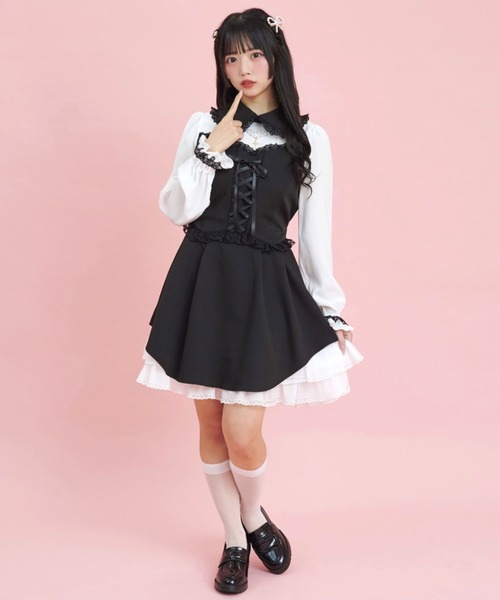 【値下げ】半袖 ワンピース Secret Honey 楽天市場】ウエストレースアップ半袖ワンピース5/2 12:00 販売