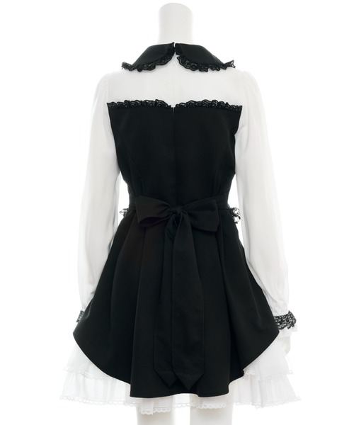 【値下げ】半袖 ワンピース Secret Honey シークレットハニー Secret Honey レース半袖ドッキング