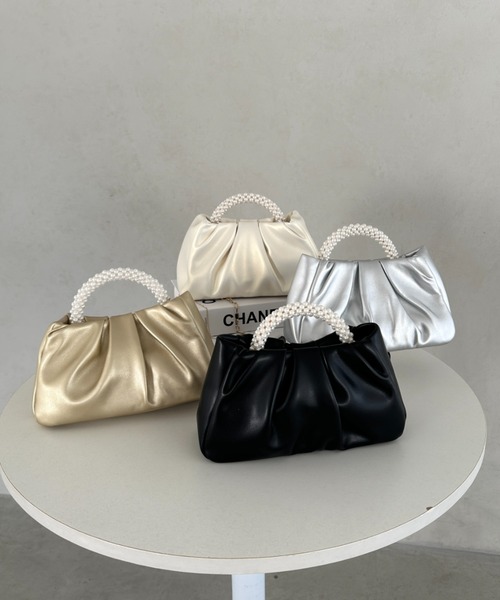【超豪華】存在感放つパールバッグ 5/下旬頃発送予定！パールトリム ヌビ バッグ ラージ HUIT 全5色
