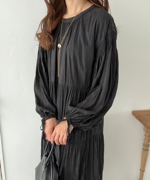 LAUIR ワンピース ワッシャーティアードボリュームワンピース