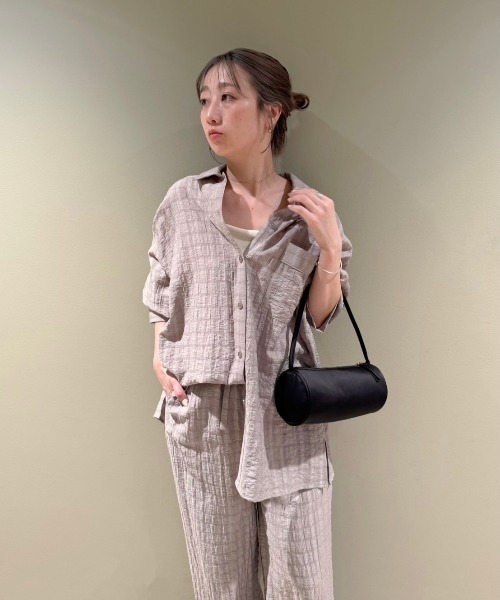 ブラウス シャツ セミシアーパジャマライクシャツ レディース emmi ブラウス シャツ セミシアーパジャマライクシャツ