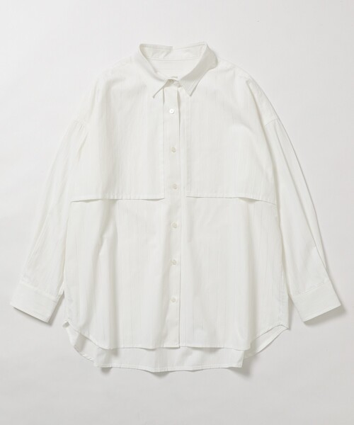 ブラウス シャツ Firsthand/ファーストハンド ストライプケープシャツ / オーバーサイズレギュラーカラーシャツ レディース Firsthand/ストライプケープシャツ / オーバーサイズレギュラー