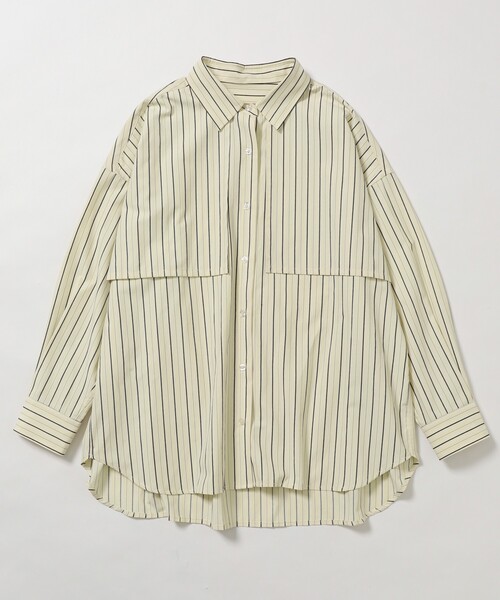 ブラウス シャツ Firsthand/ファーストハンド ストライプケープシャツ / オーバーサイズレギュラーカラーシャツ レディース Firsthand/ストライプケープシャツ / オーバーサイズレギュラー