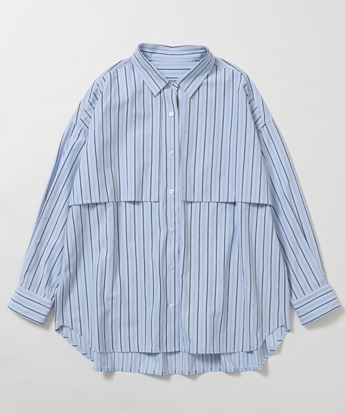 ブラウス シャツ Firsthand/ファーストハンド ストライプケープシャツ / オーバーサイズレギュラーカラーシャツ レディース Firsthand/ストライプケープシャツ / オーバーサイズレギュラー