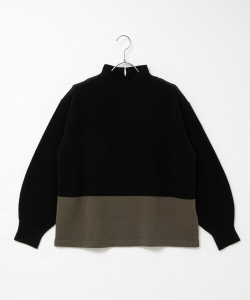 セオリー 24AW カラーブロック ハイネックニットプルオーバー カシミヤ混 S セオリー 24AW カラーブロック ハイネックニットプルオーバー