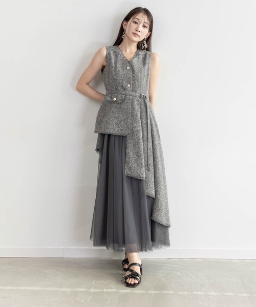 RANDA（ランダ） ワンピース 「4サイズ展開」チュールレイヤード