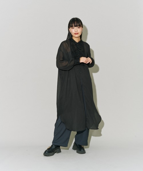 terrace ワンピース フラッフィーガーゼシャツワンピース : ZOZOTOWN