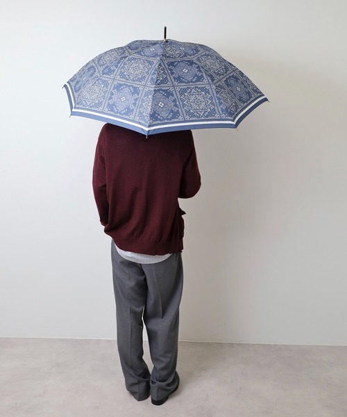 美品 バンダナ柄日傘 ペイズリー 晴雨兼用傘 ブルー FUNALIVE 傘 バンダナ柄雨傘 メンズ レディース : ZOZOTOWN