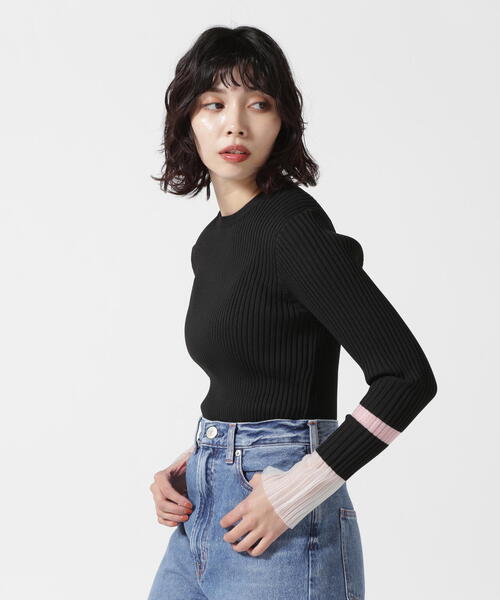 ニット セーター DROIT BELLO（ドロイトベロ）袖ラインリブニット レディース