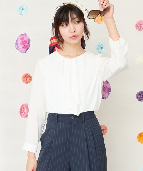 ブラウス シャツ 「JETSET SOLO PLUS」シフォンジョーゼットボウタイブラウス レディース