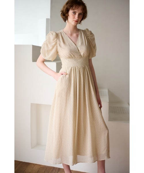 みーさん専用estella.k ワンピース Veronica Belted Dress スタンドレースシャツドレス（ワンピース