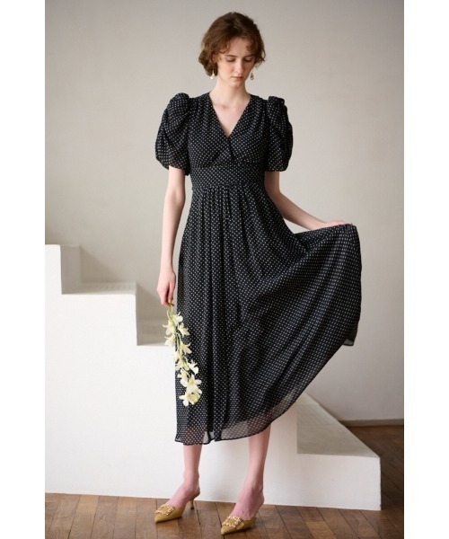 estella.k エステラケー Harper Polka-dot dress Harper Polka-dot Dress -BLK dot- – Estella.K