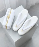 草履バッグ ダマスクフラワー 厚底草履 4枚芯...の詳細画像2
