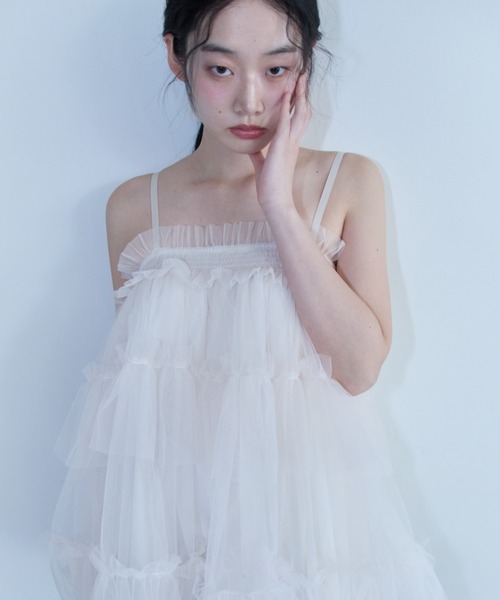 HONEY MI HONEY（ハニーミーハニー） キャミソール tulle tiered tunic