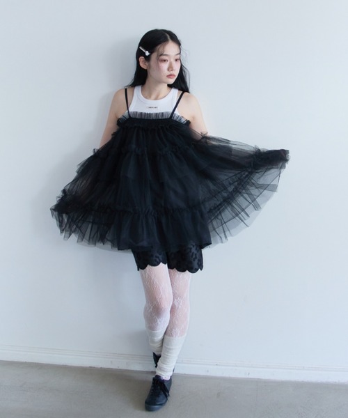 HONEY MI HONEY（ハニーミーハニー） キャミソール tulle tiered tunic