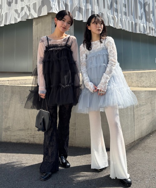 HONEY MI HONEY（ハニーミーハニー） キャミソール tulle tiered tunic