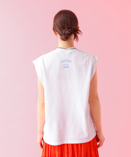tシャツ 「Le Melange/ル・メランジュ」プリントノースリーブTシャツ/コラボ/ノースリーブ「WEB限定」 レディース Le Melange/ル・メランジュ】プリントノースリーブTシャツ