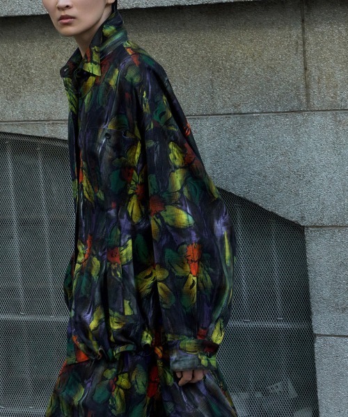 ブラウス シャツ Art Bloom Drawstring Shirt / アートドローストリングシャツ レディース メンズ
