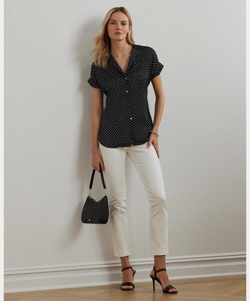 RALPH LAUREN｜ポルカドット ジョーゼット タイネック ブラウス