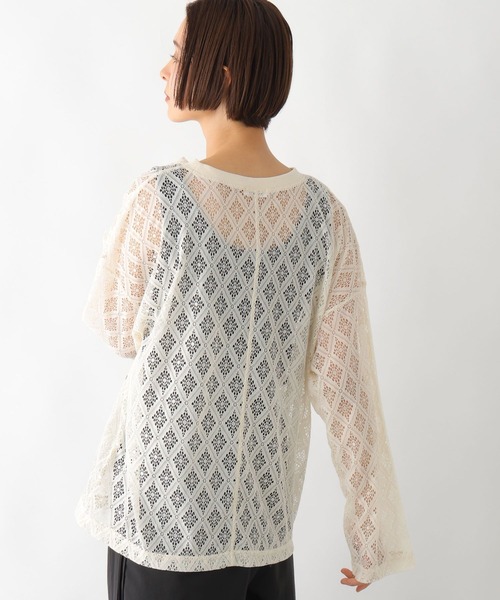 LEPSIM tシャツ レースメッシュロゴプルオーバー 327294