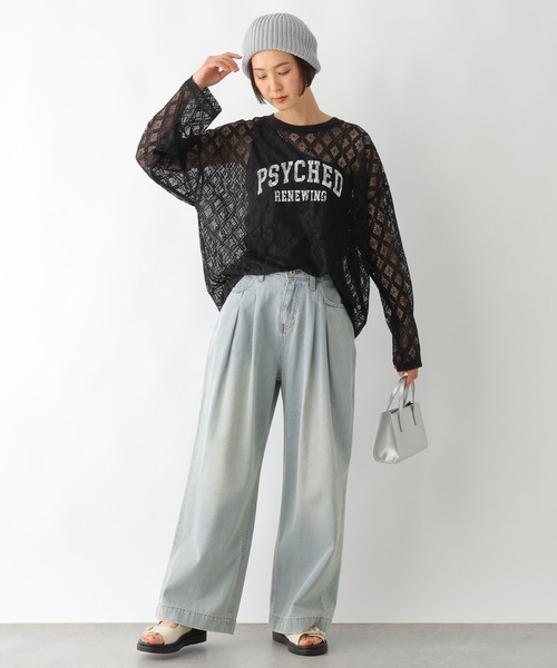 LEPSIM tシャツ レースメッシュロゴプルオーバー 327294