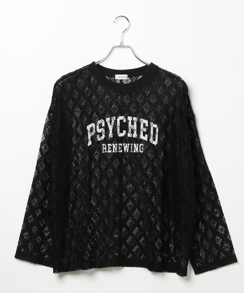 LEPSIM tシャツ レースメッシュロゴプルオーバー 327294
