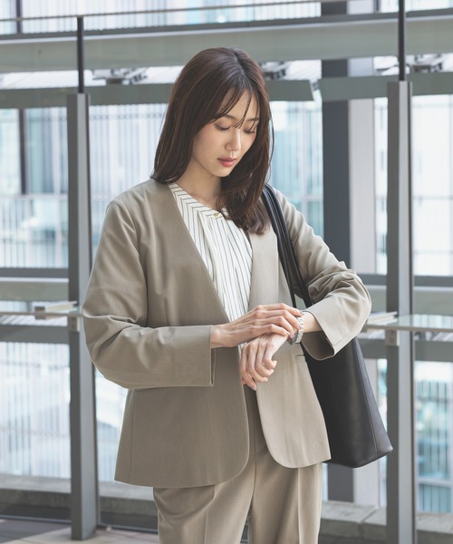 GLOBAL WORK ブラウス シャツ キレイつづく2WAYタック半袖