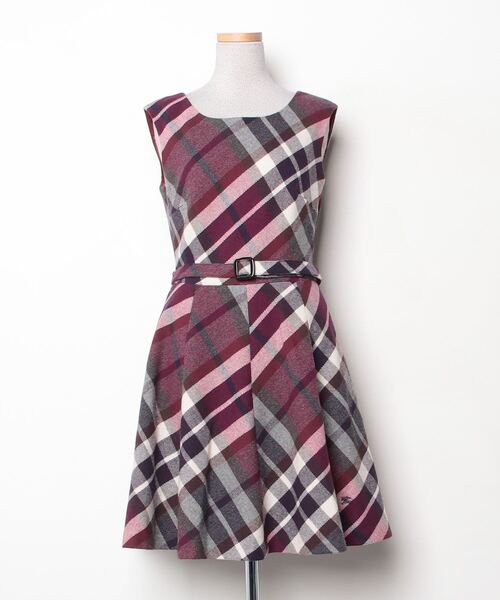 BURBERRY BLUE LABEL チェック柄ノースリーブワンピース 38 BURBERRY BLUE LABEL 「BURBERRY LABEL」 チェック柄