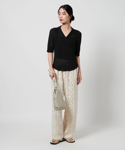 【新品未使用】BEAUTY&YOUTH オープンカラー ショートスリーブニット BEAUTY＆YOUTH UNITED ARROWS ニット セーター オープンカラー