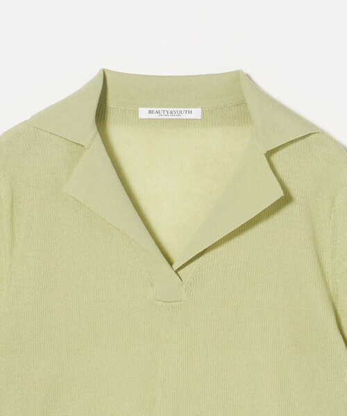 BEAUTY&YOUTH オープンカラー ショートスリーブニット BEAUTY&YOUTH UNITED ARROWS オープンカラー ショートスリーブ