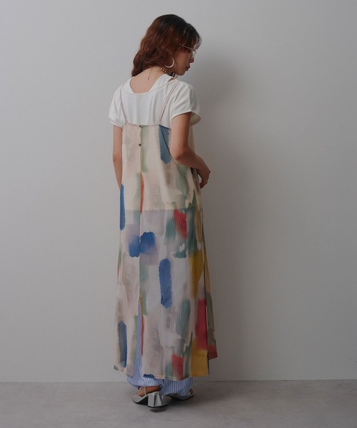 bohmal（ボマール） ワンピース 夏 水彩アート総柄シアーキャミ