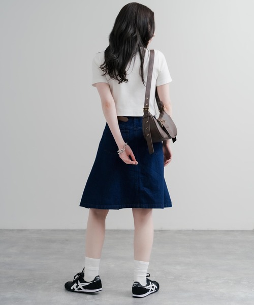 GGプリーツデニムジャカードミディスカート Rocky Monroe マルチサイズ デニムスカート カラーデニム