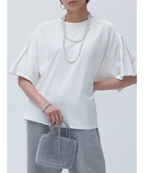 tシャツ ショルダータックTシャツ レディース