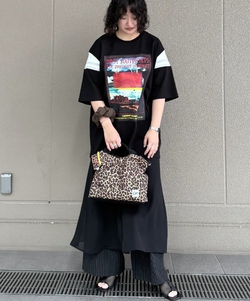 OKIRAKU×ROSE BUD ワンピース OKIRAKU×ROSEBUD)リメイクライク ドッキング グラフィック