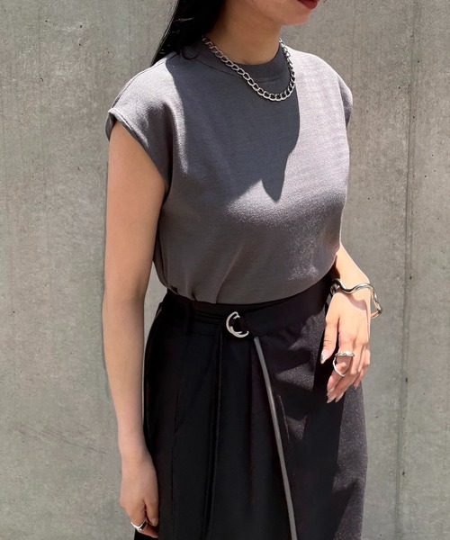 ニット セーター 「＆g'aime」フレンチスリーブニット　Cap Sleeve Knit Top レディース &g'aime】フレンチスリーブニット Cap Sleeve Knit Top（ニット