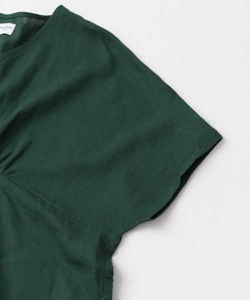 URBAN RESEARCH DOORS ワンピース リネンレーヨンVネック切替