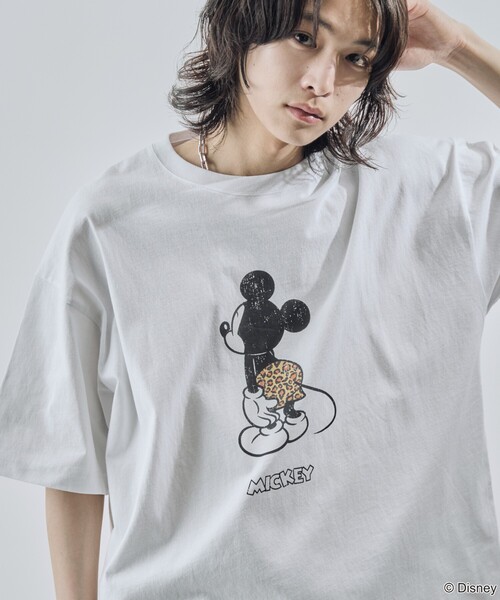 「Disney」 半袖Tシャツ SMALL ホワイト メンズ