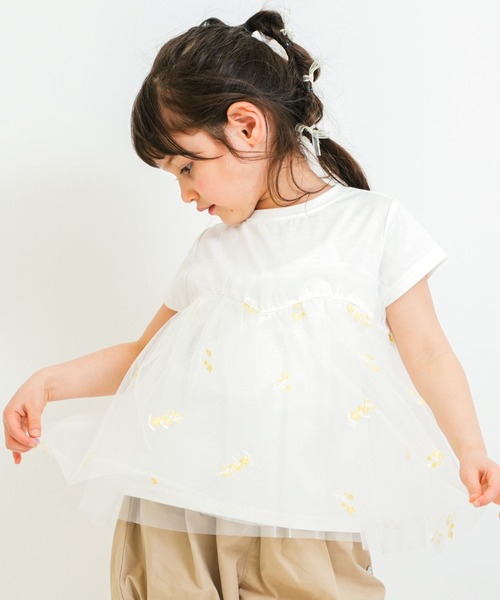 tシャツ チュール刺繍Tシャツ キッズ 子供服 女の子 | RIO | 04