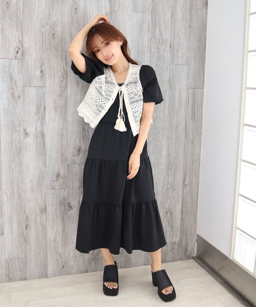 CECIL McBEE（セシルマクビー） ワンピース ラッセルバルーン袖