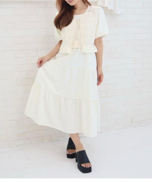 CECIL McBEE（セシルマクビー） ワンピース ラッセルバルーン袖